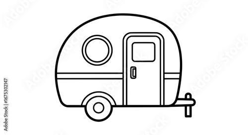 Compact camper trailer with transparent background