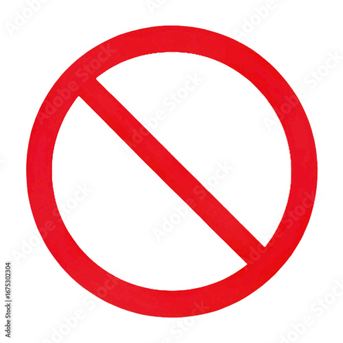 Red Prohibition Sign – No Entry, Warning, Restriction, Safety Symbol Icon