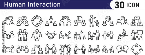 Human interaction icon set.