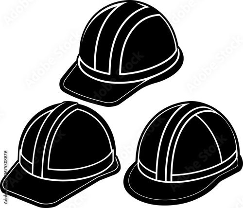 Hard hat set, Set of hard hats, hard hat collection, Vector of hard hats, hard hat silhouette, hard hat isolated on white background