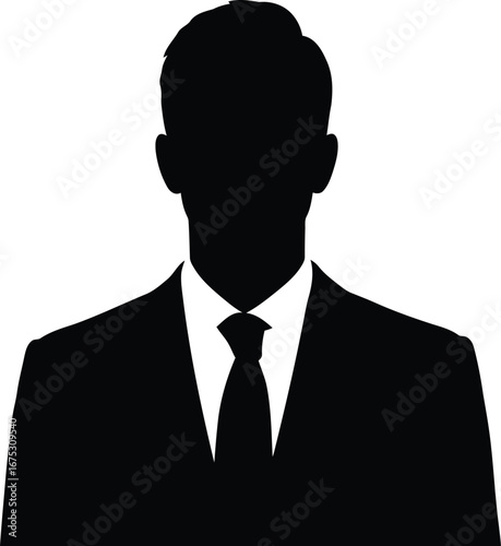 Professional business man silhouette confident style corporate attire isolated vector