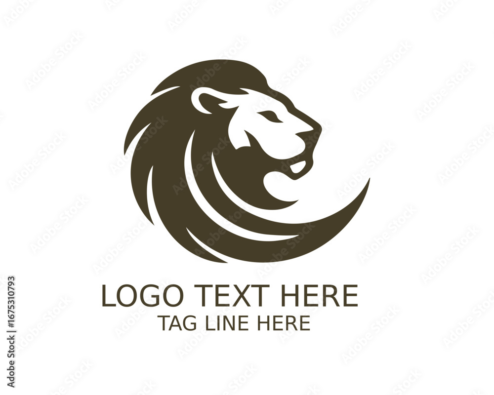 Fototapeta premium Lion Eleghant Logo Design Vector