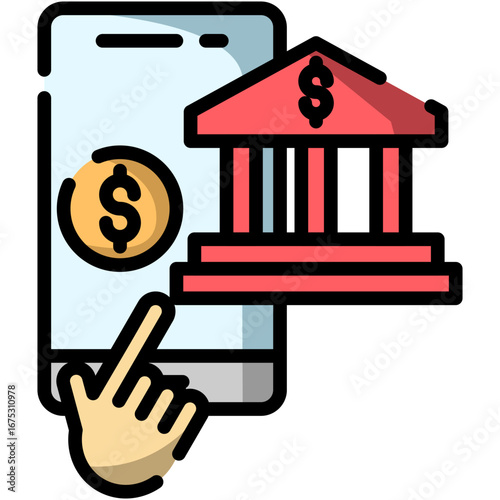 Fintech & Digital Banking Lineal Color Icon
