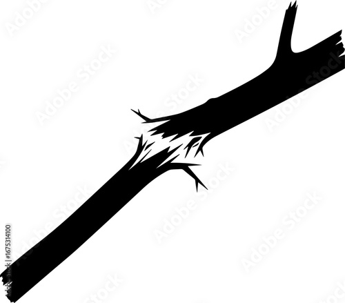 vector illustration of a broken tree branch.eps