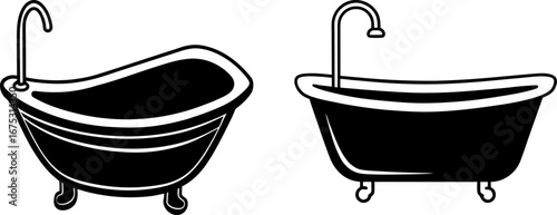 Bathtub set, Set of bathtub, bathtub collection, Vector of bathtub, bathtub silhouette, bathtub isolated on white background