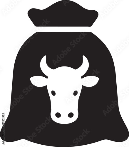Cattle feed silhouette vector icon design, perfect for livestock, farm, agriculture, and rural farming themes.