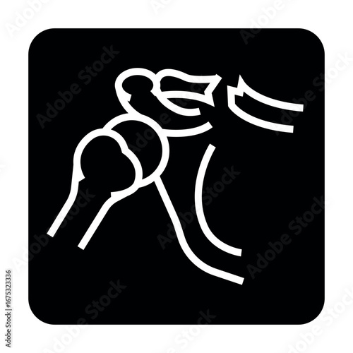 Clavicle fracture black line icon for digital and print projects.