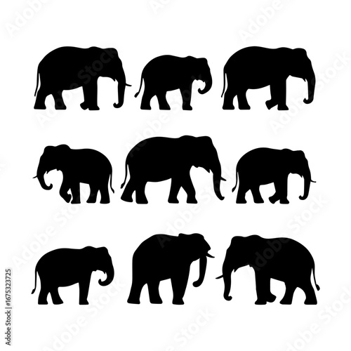 elephant silhouette illustration collection