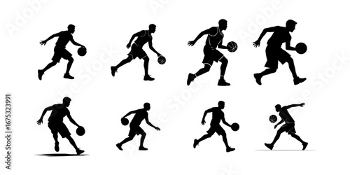 Wallpaper Mural collection of basketball player silhouette illustrations Torontodigital.ca