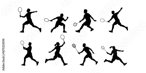collection of basketball player silhouette illustrations