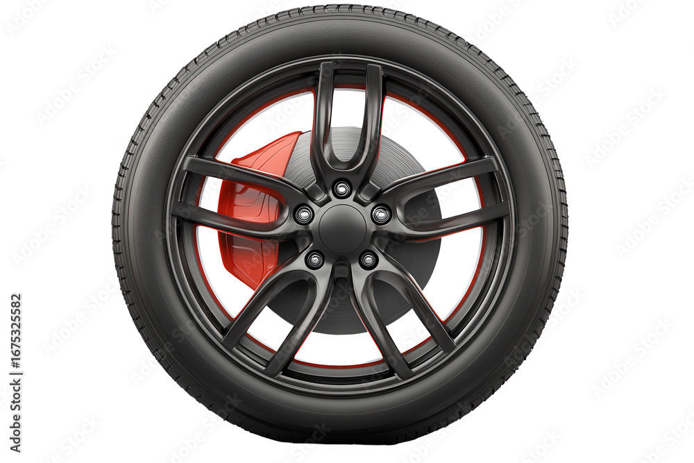 Obraz premium High-quality car tyre with sleek design on a transparent background showcasing modern automotive technology and performance features ideal for vehicle enthusiasts