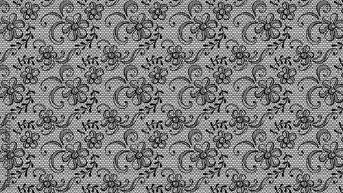 Black lace floral pattern seamless texture background for fabric textile design decor