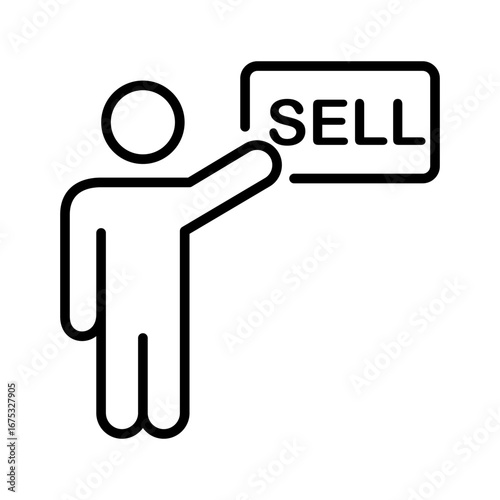 Sell Icon Vector Illustratio, White Background