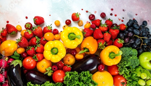 Fototapeta Naklejka Na Ścianę i Meble -  Colorful array of fresh fruits and vegetables