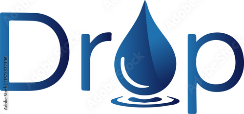 A single droplet of pure blue water reflects a clean and clear symbol of nature's liquid environment