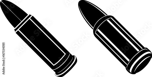 Bullet set, Set of bullets, bullet collection, Vector of bullets, bullet silhouette, bullet isolated on white background