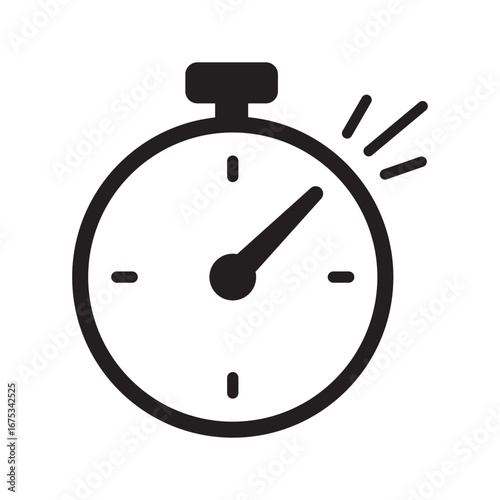 Stopwatch Efficiency Symbol Black and White Vector