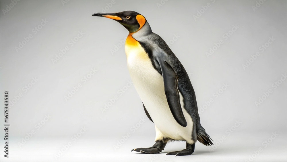 Naklejka premium King Penguin on studio background