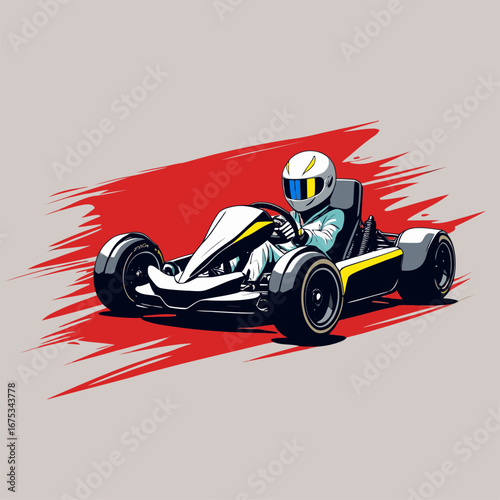 anime style go-kart vector