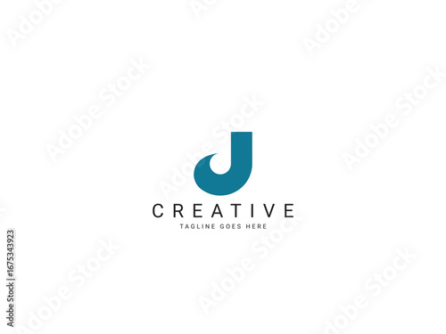 j modern letter logo	