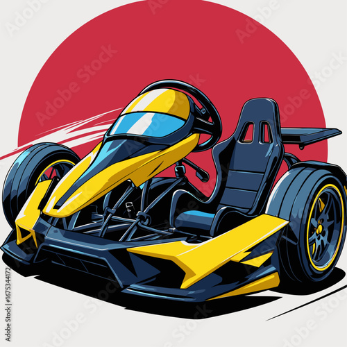 anime style go-kart vector