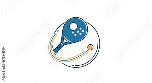 Paddleball equipment illustration showcasing the dynamic sport action sequence