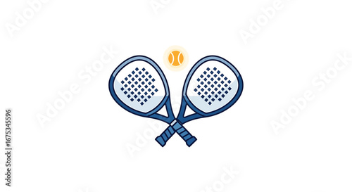 Cartoon paddles sports gear icon for padel tennis illustration vector image