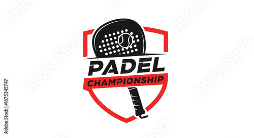 Dynamic padel championship emblem showcasing sporting competition and