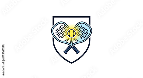 Emblematic representation of padel tennis featuring crossed rackets within