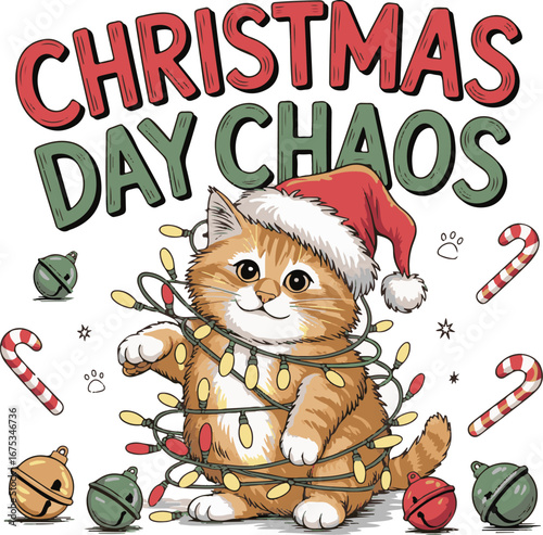 Christmas day chaos vibes t shirt illustration isolated on transparent background
