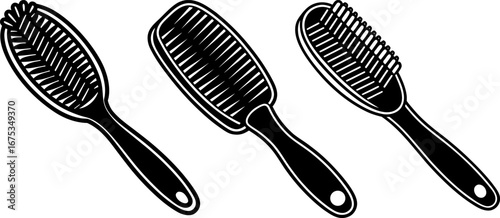 Cleaning brush set, Set of brushes, brush collection, Vector of brushes, brush silhouette, brush isolated on white background