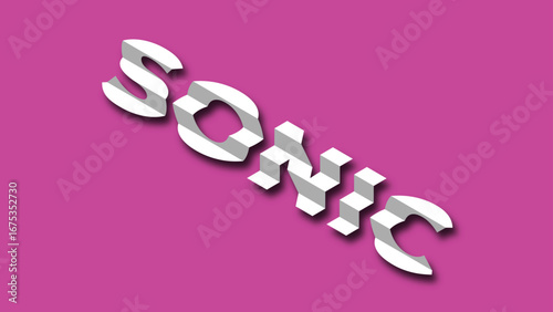 Isometric Sonic Text Effect  Editable 3D EPS Vector
