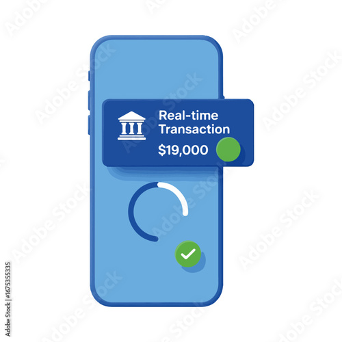 Mobile banking app showing real time transaction confirmation