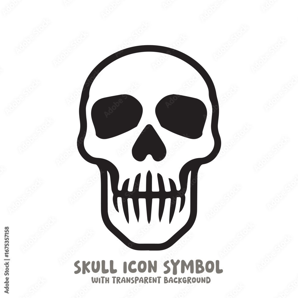 Fototapeta premium Skull Icon Symbol Vector Illustration in Black and White