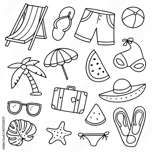 Summer Vacation Beach Holiday Elements Collection