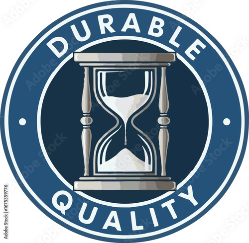 Durable Quality badge with hourglass illustration