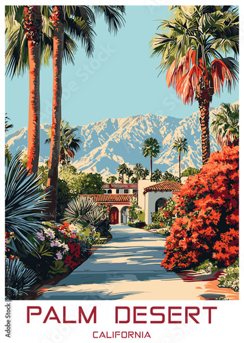 Scenic vector illustration of Palm Desert, California