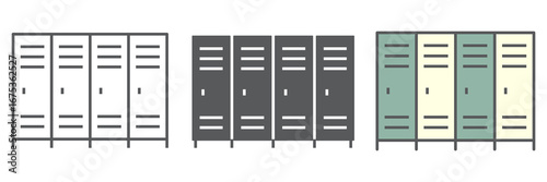 School lockers line icon, school and education, locker sign vector graphics, editable stroke linear icon, eps 10