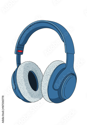 Comfortable plush earcups over ear headphones with adjustable headband and clear audio sound