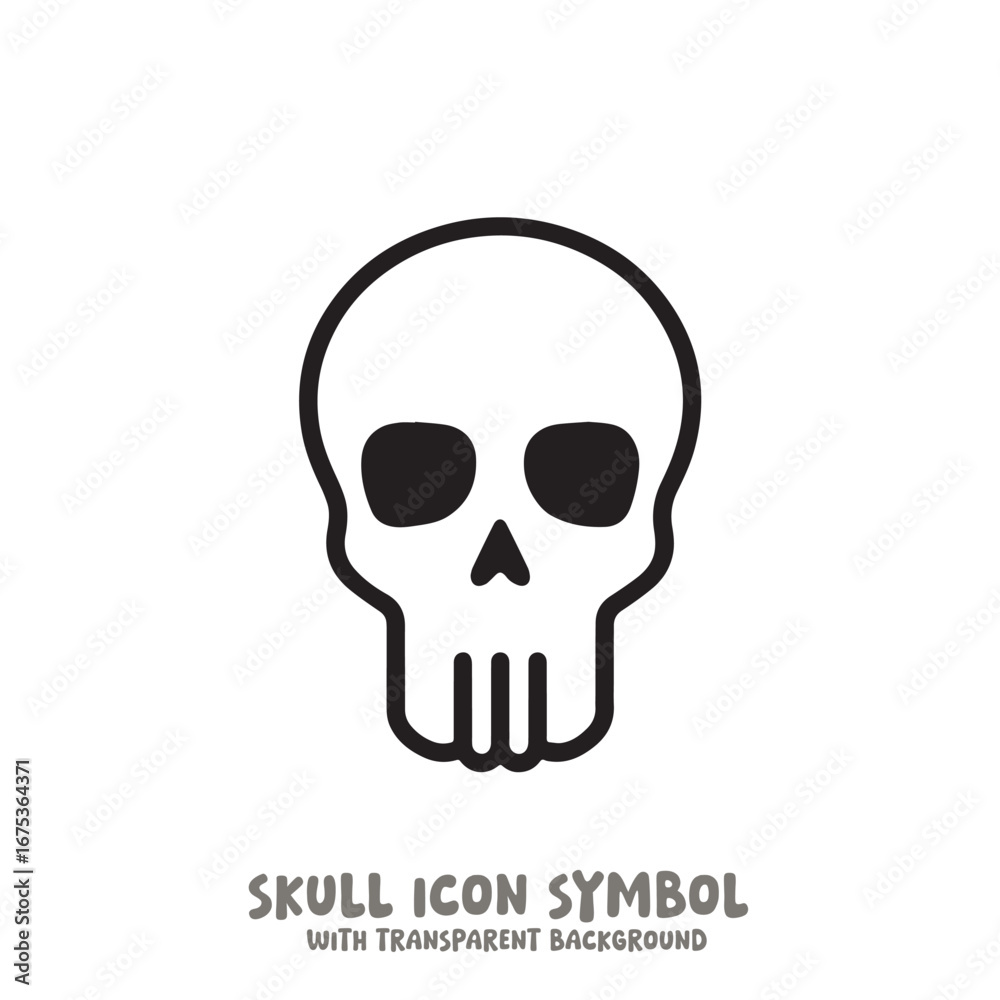 Fototapeta premium Skull Icon Symbol Vector Illustration in Black and White