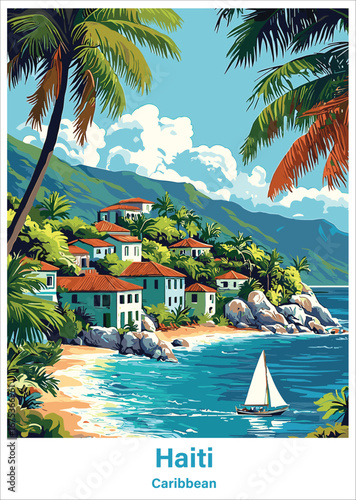Picturesque beach villas in Haiti, Caribbean