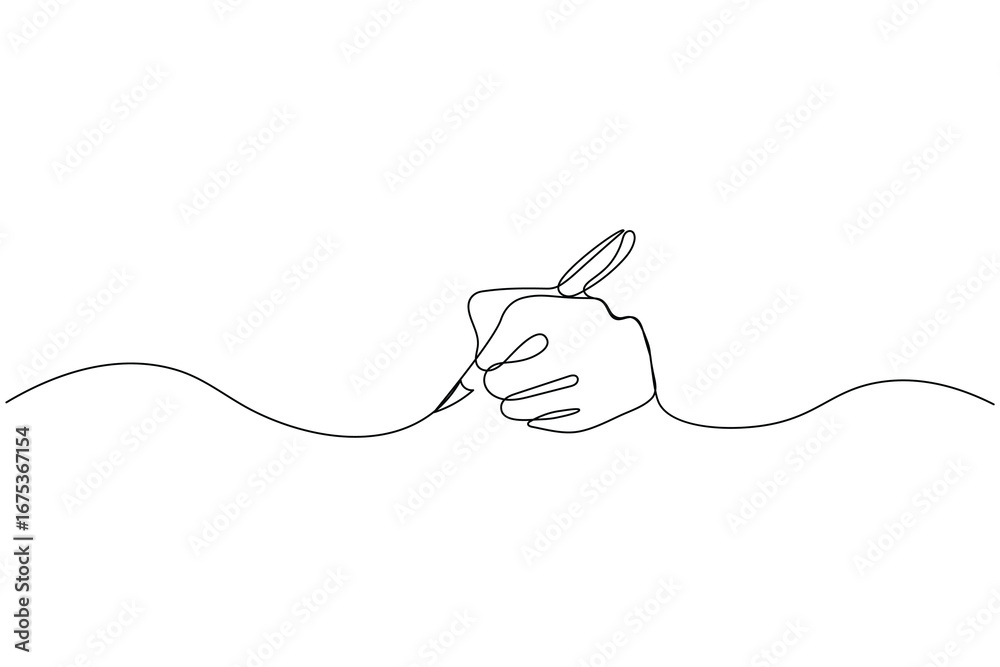 Obraz premium Ball pen abstract single line drawing isolated vector illustration 
