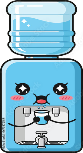 Kawaii Water Cooler, Cute Cartoon Water Dispenser.
