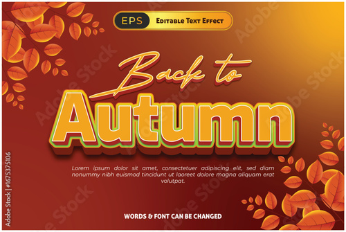 Back to Autumn Text Effect with Leaves
