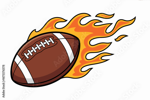 American Football Ignited with Fiery Flames of Passion and Victory