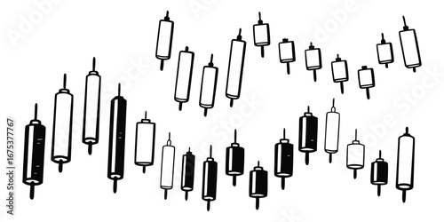 Dynamic Japanese Candlestick Chart Displaying Stock Market Fluctuations and Trends finance