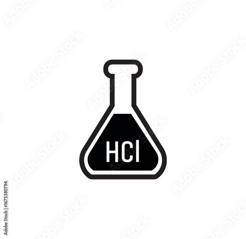 Laboratory glass with HCl	