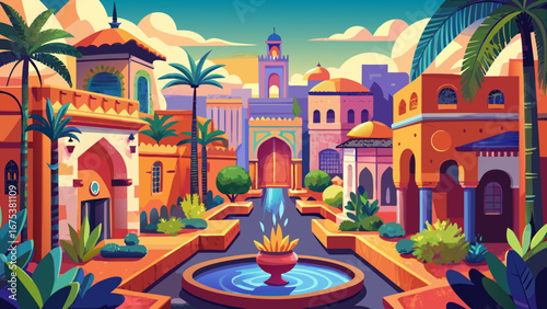 Medina of Marrakech, Morocco
Vibrant souks shimmer with colors beneath intricately designed arches, while gardens, palaces, and fountains reveal Marrakech’s fusion of tradition, artistry, and timeless