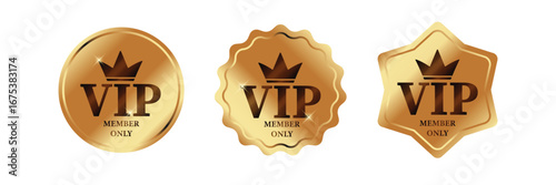 VIP and premium emblem bronze and gold