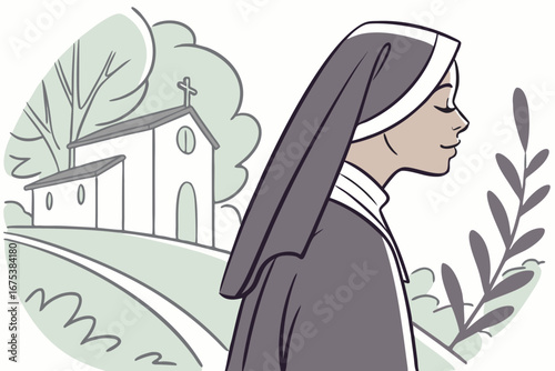 Catholic nun woman character